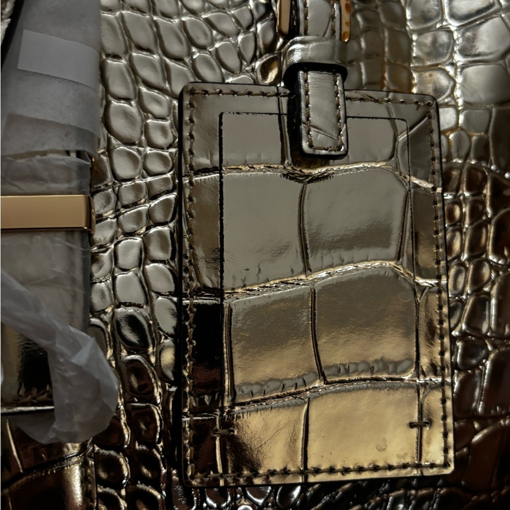 Michael Kors Bedford Travel Pale Gold XL Weekender Embossed Leather - Picture 9 of 15